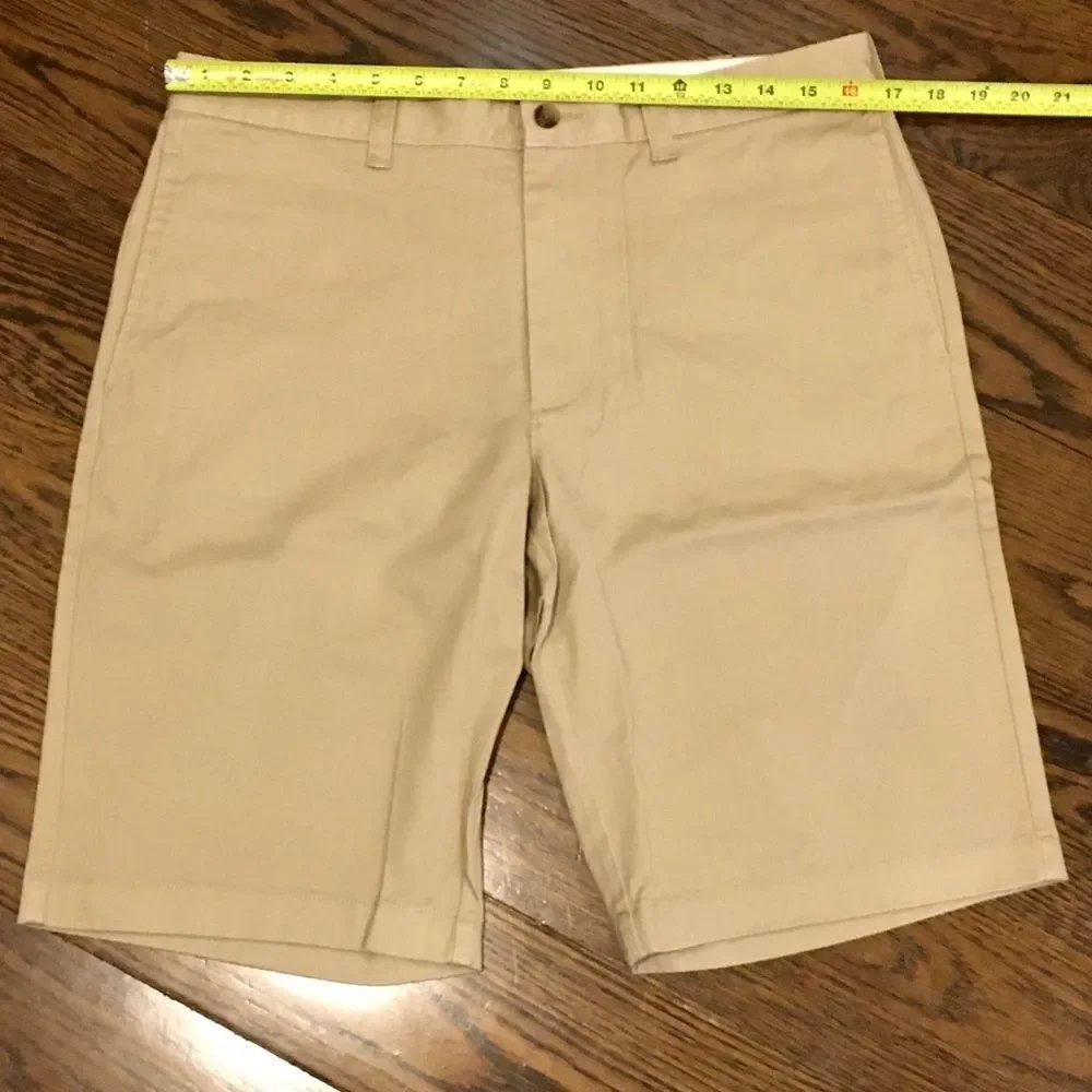 J. CREW Mercantile Flex Flat Front Khaki Shorts 32 - Picture 6 of 13